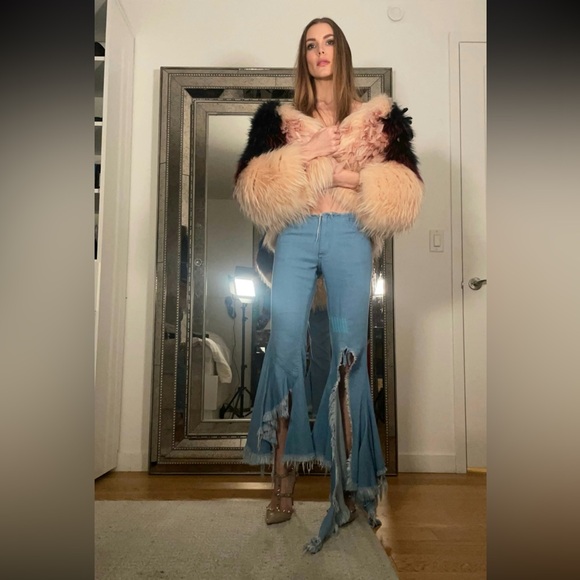 Chic Elie Saab Fur Coat Beautiful Dyed Raccoon Fur
